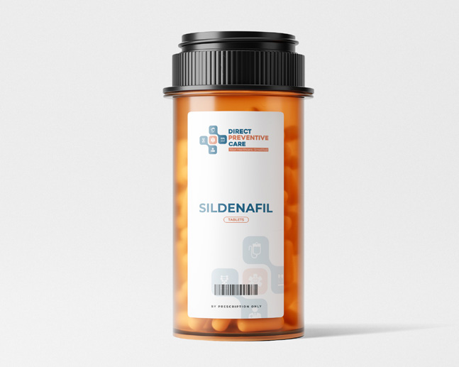 Sildenafil tablets bottle