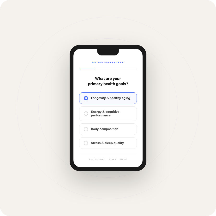 Online longevity health assessment