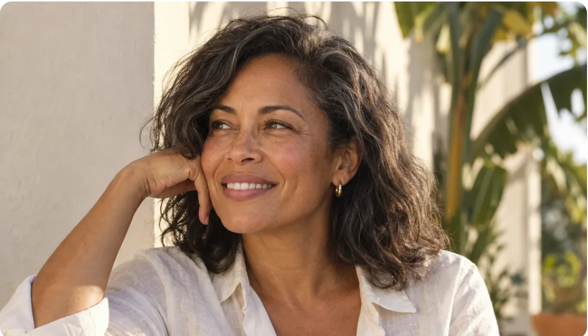 Woman enjoying a quiet moment outdoors